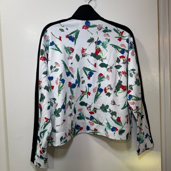 Adidas Originals Floral Track Jacket | Cropped Zip-Up | Size L - Picture 6 of 13